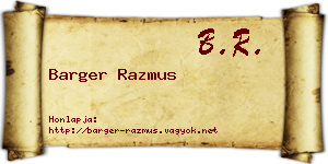 Barger Razmus névjegykártya